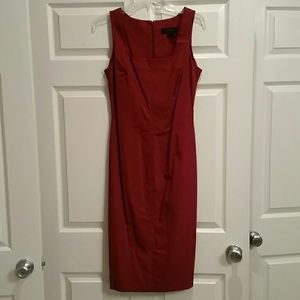 Deep red sheath dress