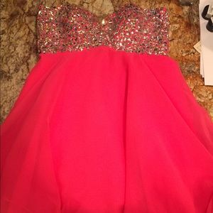 neon pink homecoming dress