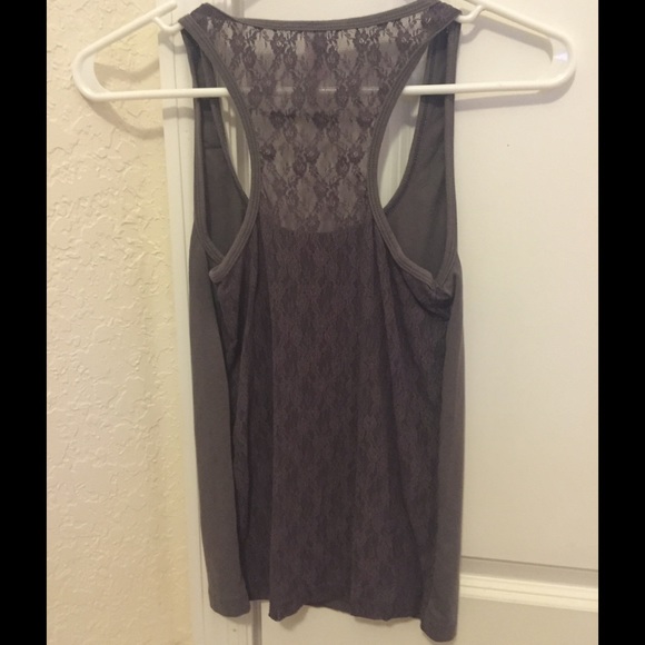 Gray lace back tank - Picture 2 of 2