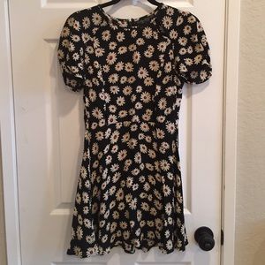 Topshop Floral Print Cutout Dress