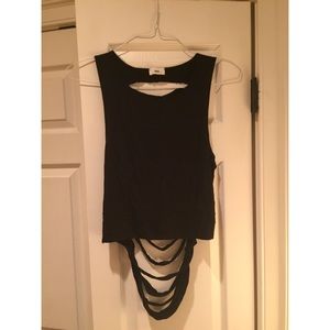 TOBI shredded back black top LARGE