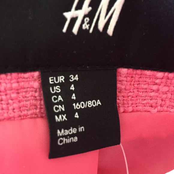πH&M Pink Tweed Moto Blazer Jacket Size 4 π - Picture 2 of 2
