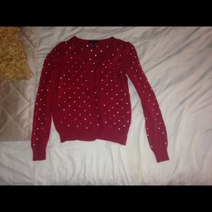 Red White polka dot cardigan