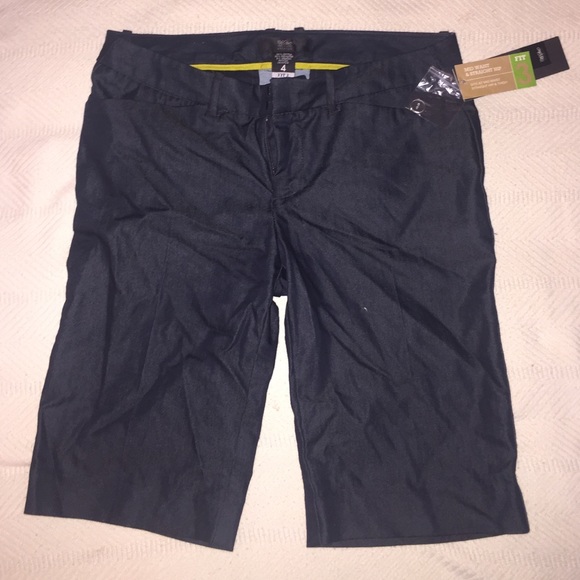 dark denim Bermuda shorts