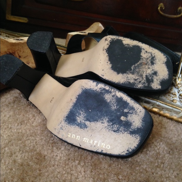 Vintage Ann Marino Black Leather Strap Heel - Picture 4 of 4