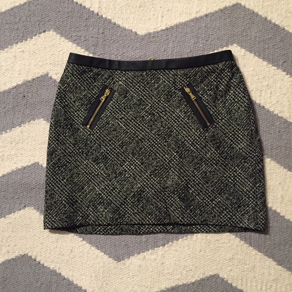 Express mini moto skirt with faux leather trim