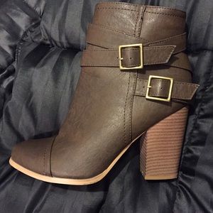 Brown booties size 10