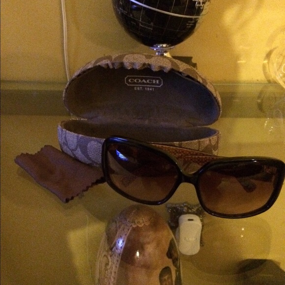 Large frame coach sunglasses and case