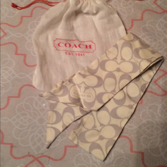 White/ grey 33in. long coach scarf