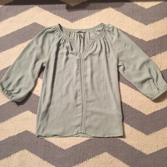 Mint color chic boho top