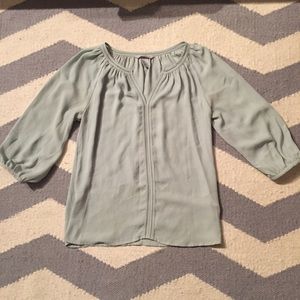 Mint color chic boho top