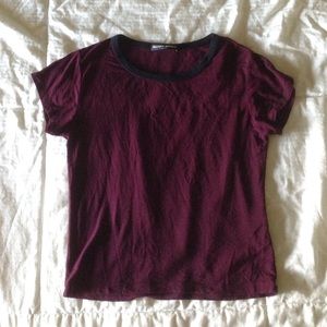 Brandy Melville maroon & navy blue striped Mason