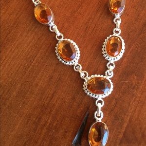 Imperial Topaz & 925 Sterling Silver Necklace