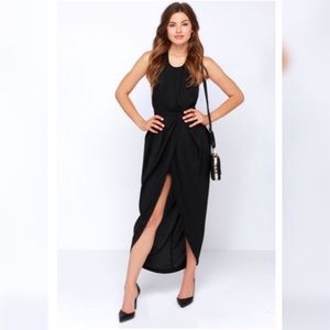 Backless Black High Low Dress