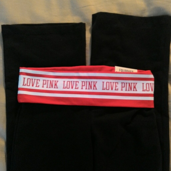 pink victoria secret yoga pants, labeled as a large,... - Depop
