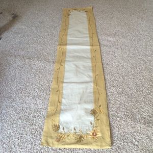 Hand embroidered 6ft table runner. 72inches