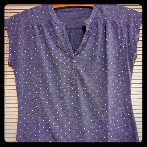 Liz Claiborne Heather blue polka dot tee