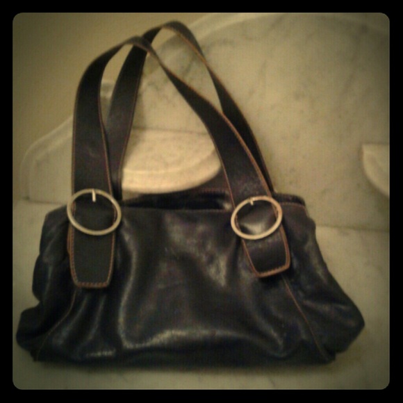 Black Italian leather Ginger Michelle Boutique bag