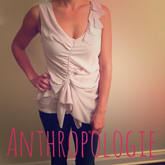 Anthropologie Tops - Anthropologie Lilac Ruffled Blouse SOLD