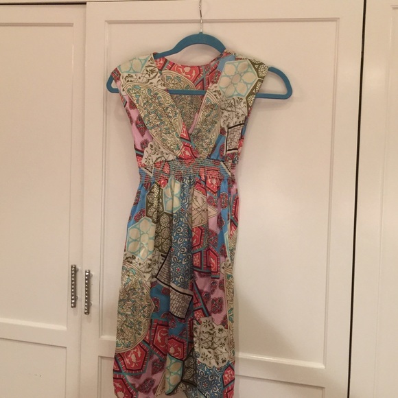 Silk dress, vibrant- girls size 12