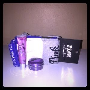 Pink Victoria's Secret knee high socks n lip gloss