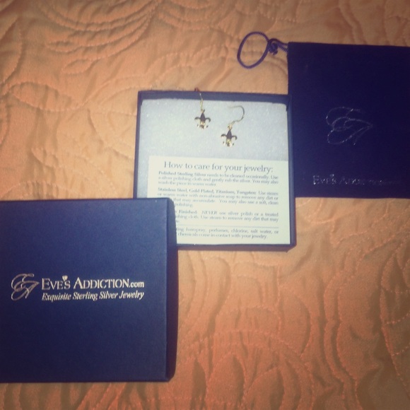 Gold Plated Fleur De Lis Earrings