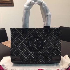 💯 Authentic Tory Burch Elle Mini Quilted Tote