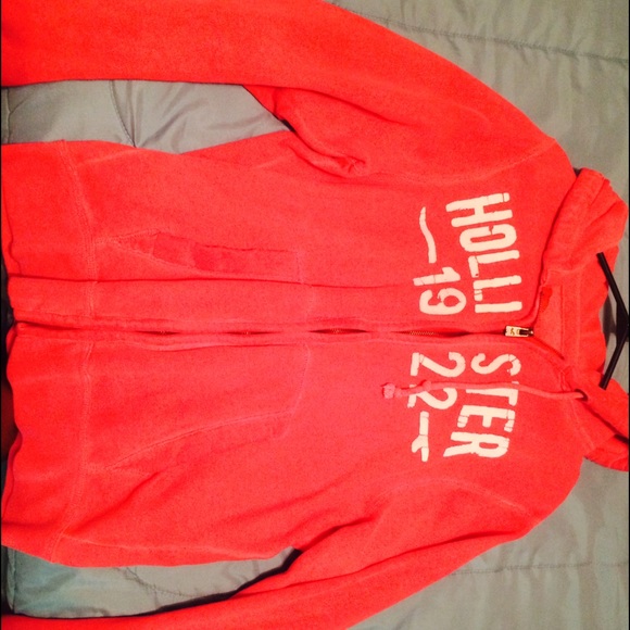 Pink hollister zip up jacket