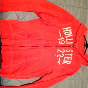 Pink hollister zip up jacket