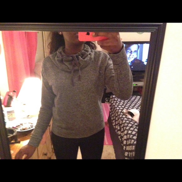 cowl neck hoodie.