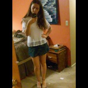 White crochet Topshop top