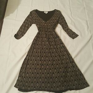 Loft Black and Tan Dress