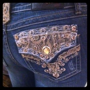 Grace Jeans with Gold Lace detail