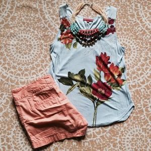 Blue Floral Tank by One September