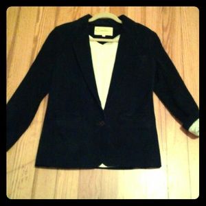 Vintage black suede leather "tuxedo style" jacket