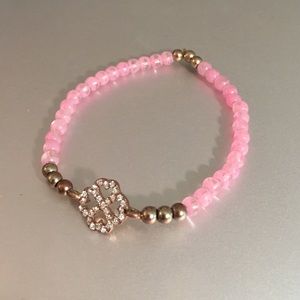 Stretchy pink rhinestone bracelet