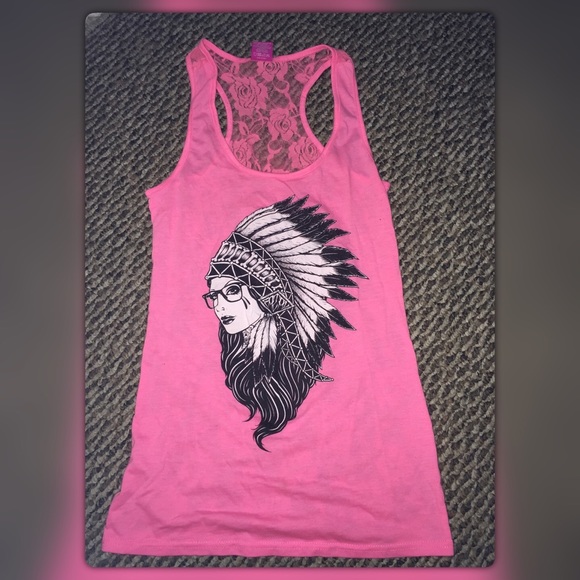 Fatal Clothing Pink Lace Tank