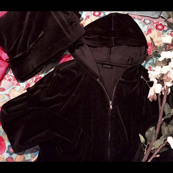 Black Velour Sweat Suit