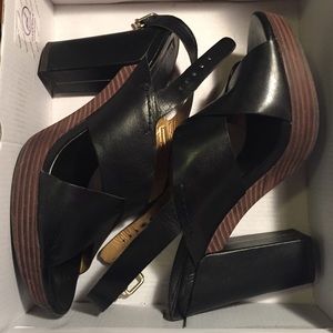 Black heeled sandals