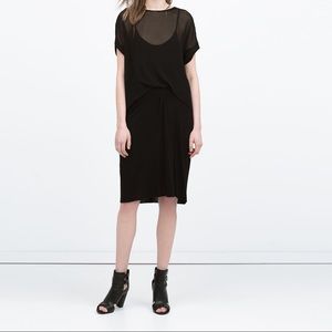 ZARA DOUBLE LAYER GATHERED DRESS