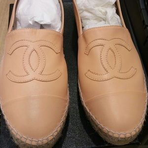 Sold Chanel Espadrilles Peach Leather limited! New