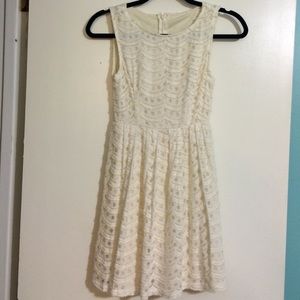fluter detailed fit & flared dress