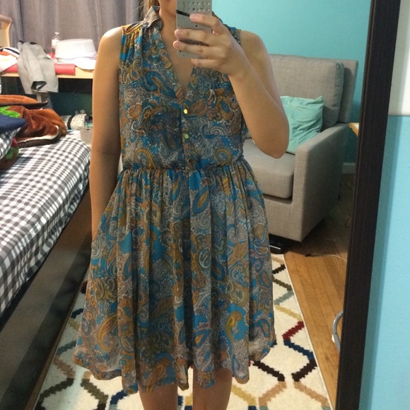 h&m collar fit & flare dress