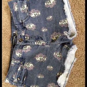 Pair of denim shorts