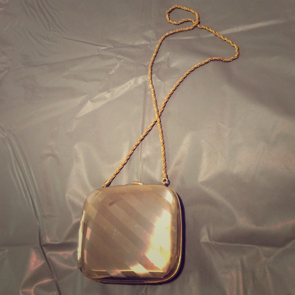 Gold metal clutch.