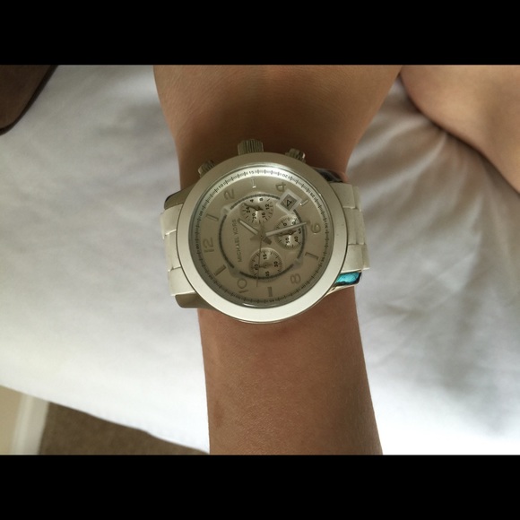 All white BRAND NEW MK WATCH