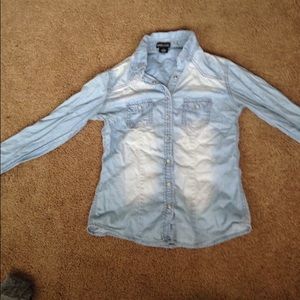 Denim long sleeve button up