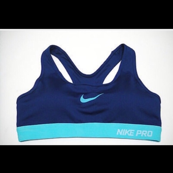 Light blue and dark blue nike pro shorts bra