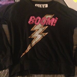 Victoria secret pink Black Glitter long sleeve