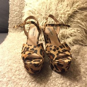 Steve Madden cheetah print wedges